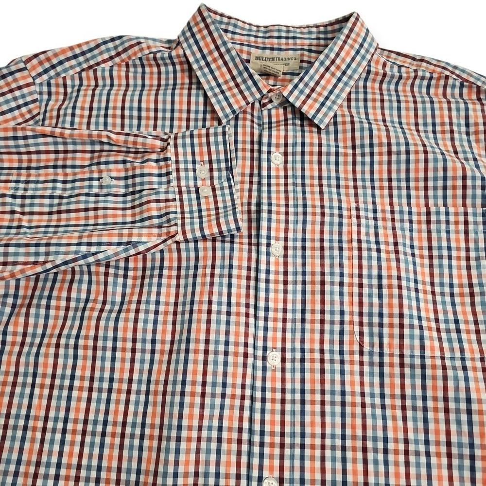 Duluth Trading Wrinkle Fighter‎ 3XL Check Button Down Shirt